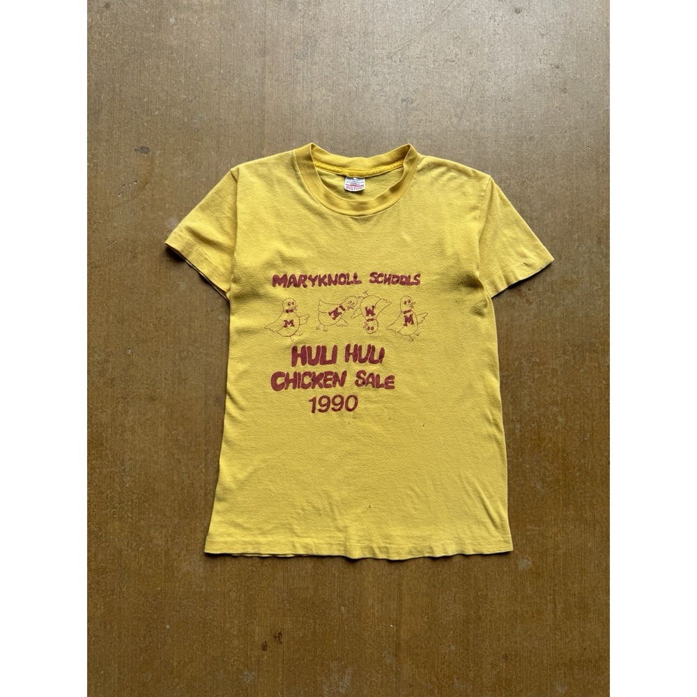 VTG 90s Chicken Sale Huli Huli Dish Hawaii Maryknoll School Baby T-Shirt Kids 14